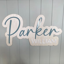 Load image into Gallery viewer, Double Name Plaque - Acrylic and Wood