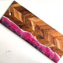 Load image into Gallery viewer, Chevron Wooden Serving Board - Pink/Purple